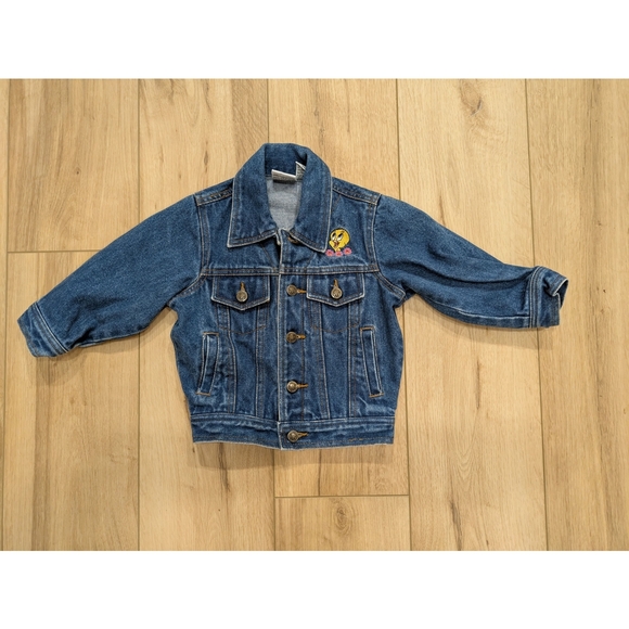 Vintage Y2K Tweety Bird Embroidered Jean Jacket - Picture 2 of 7